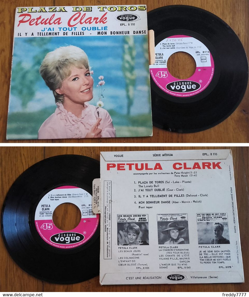 RARE French EP 45t RPM BIEM (7") PETULA CLARK (Lang, 1963) - Collector's Editions