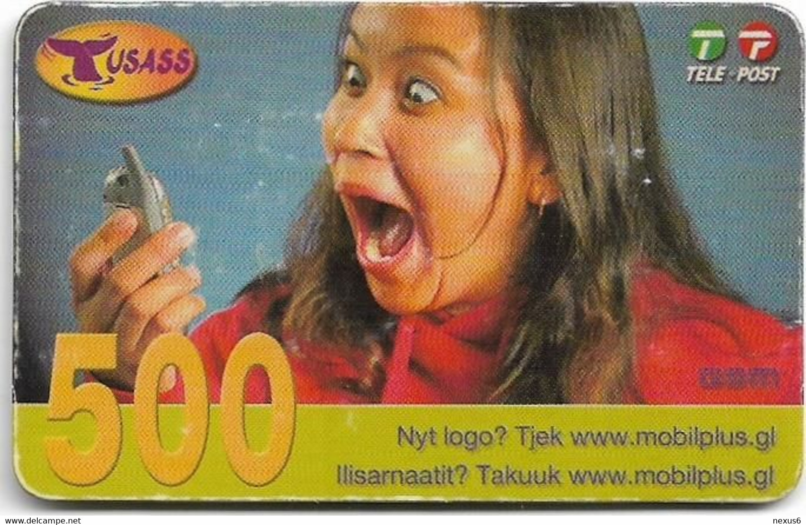 Greenland - Tusass - Girl With Mobile, GSM Refill 500kr. Exp. 21.04.2007, Used - Greenland