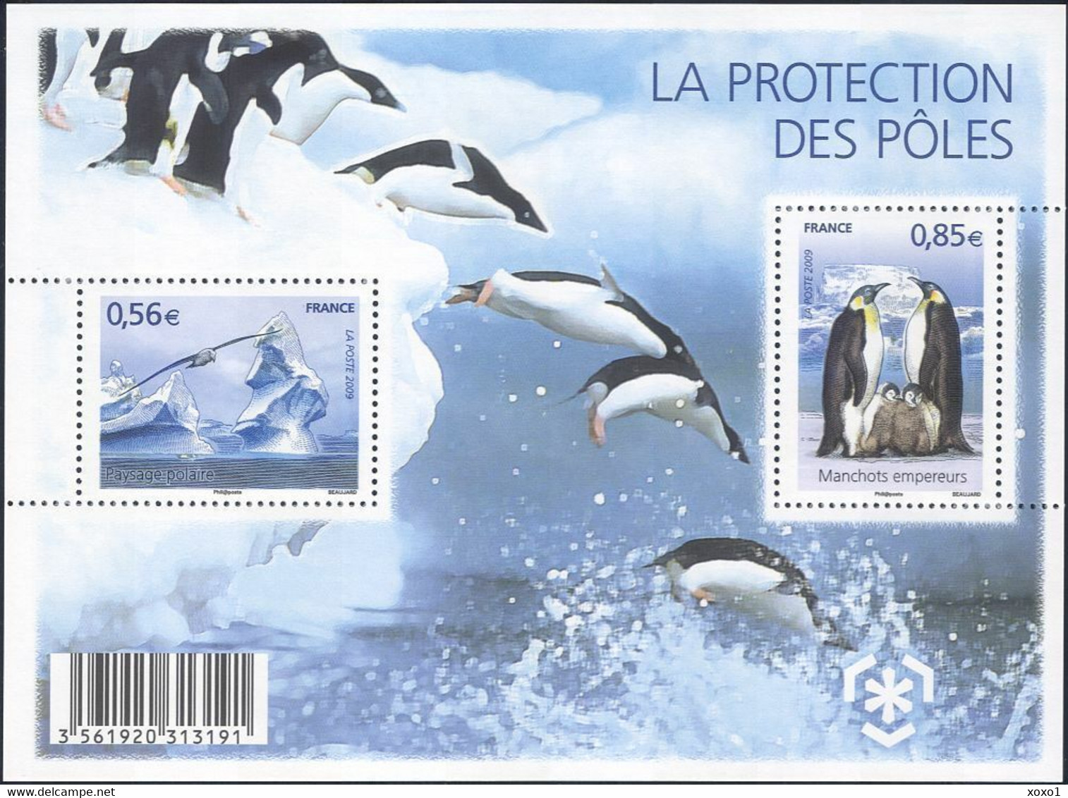 France 2009  MiNr.(Block 105) Frankreich Polar Regions And Glaciers, Birds , Emperor Penguin  S/SH  MNH ** 3.00 € - Schützen Wir Die Polarregionen Und Gletscher