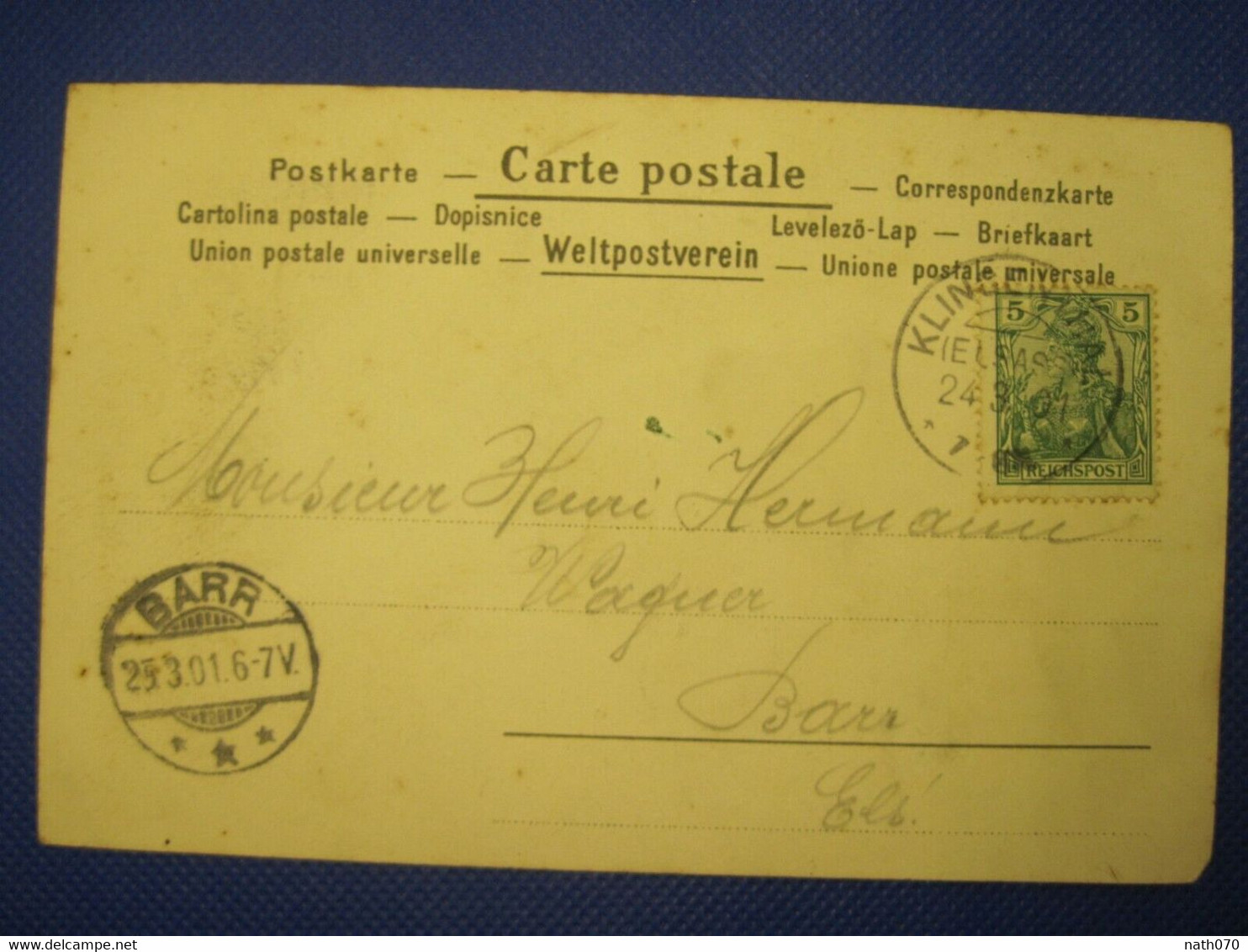 AK 1901 CPA Engel Heiligenstein Elsass Prägekarte DR Taube Ring Rose Sparkling - Anges