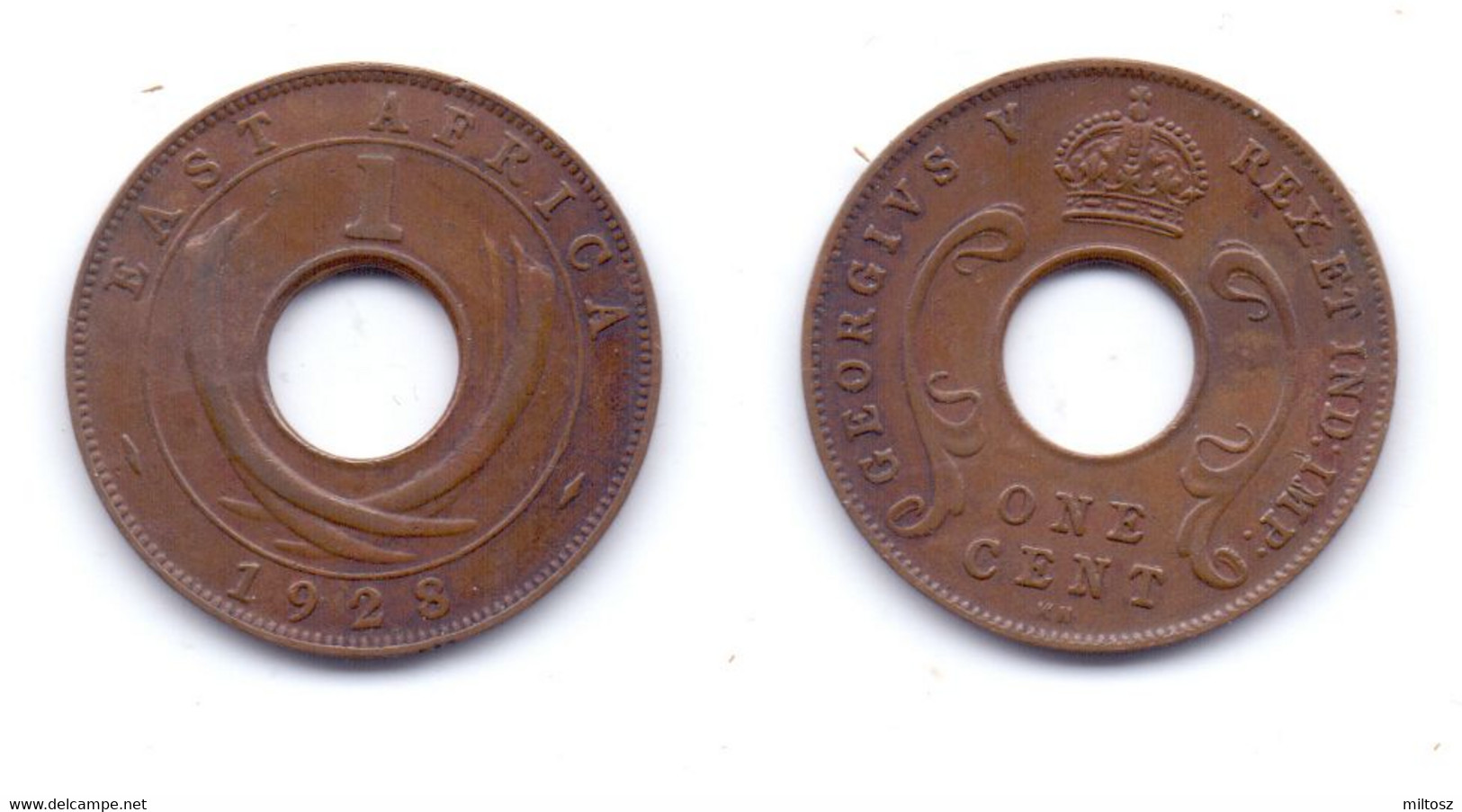 East Africa 1 Cent 1928 KN - Colonia Británica