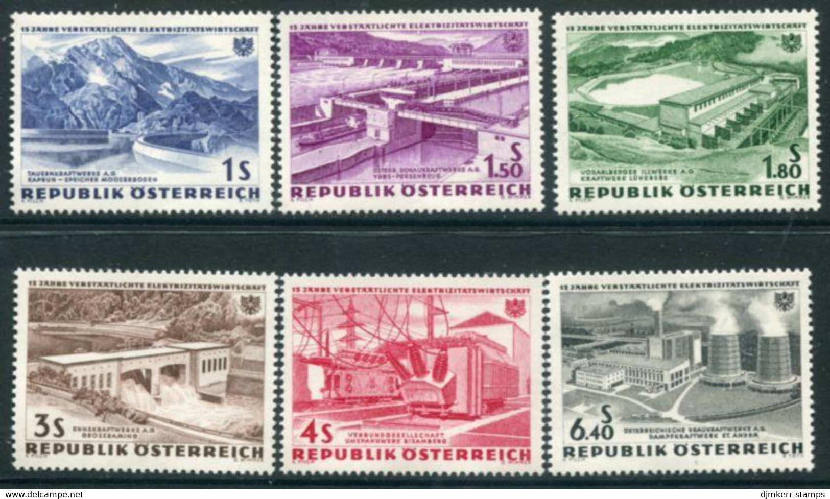 AUSTRIA 1962 Electricity Industry MNH / **.  Michel 1103-08 - Ungebraucht