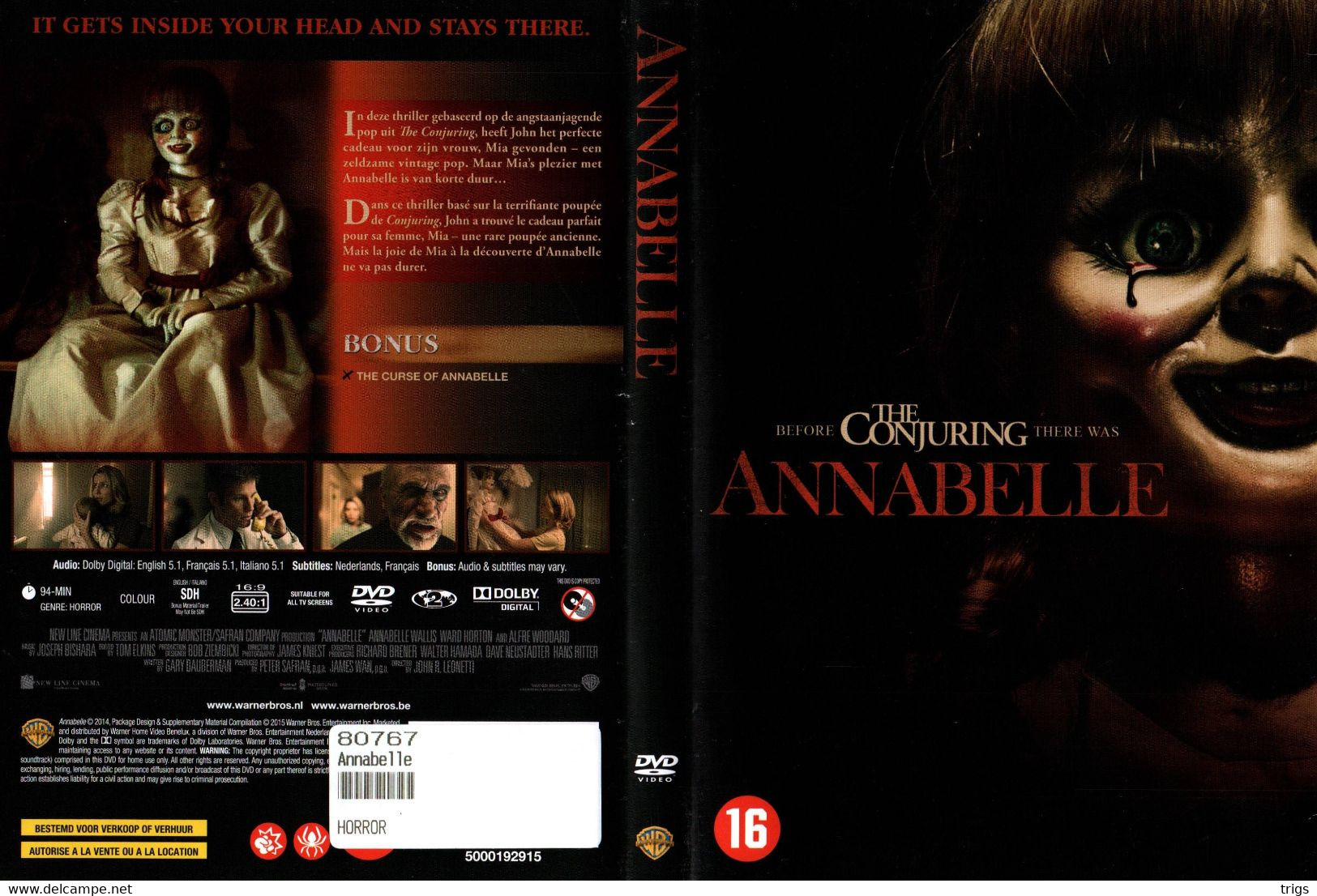 DVD - Annabelle - Horreur