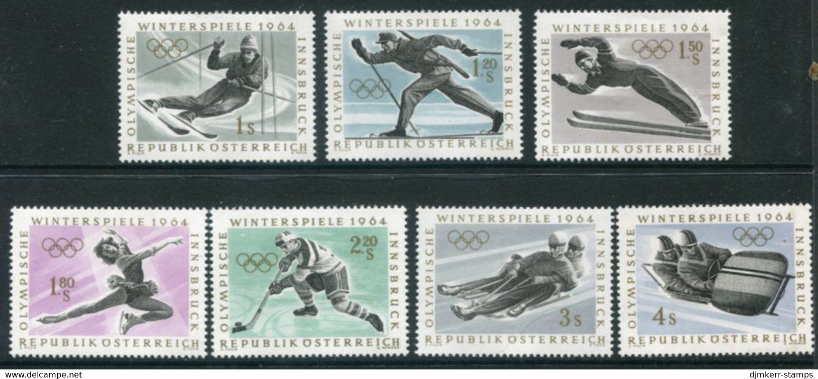 AUSTRIA 1963 Winter Olympic Games, Innsbruck MNH / **.  Michel 1136-42 - Unused Stamps