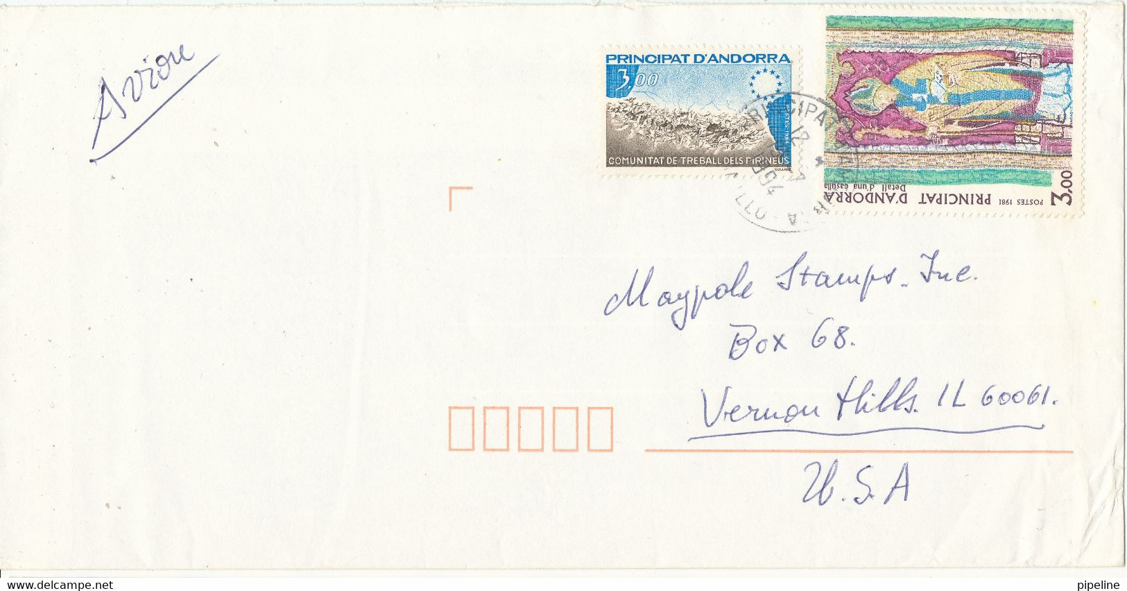 French Andorra Cover Sent Air Mail To USA 1994 Topic Stamps - Covers & Documents