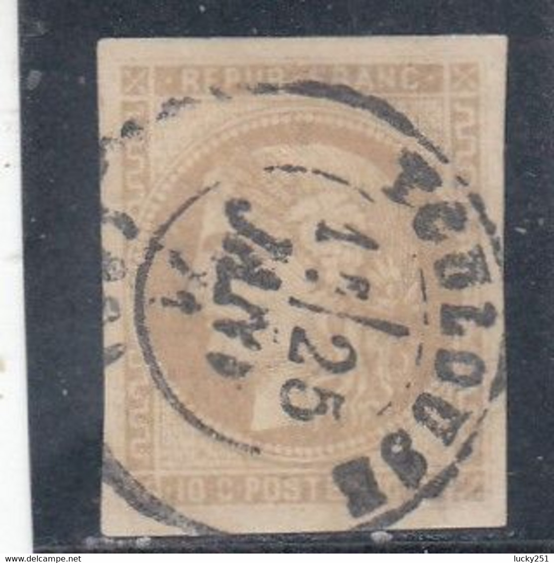 France - Année 1870 - N°YT 43A - Emission Bordeaux - Oblitération CàD - 10c Bistre - 1870 Bordeaux Printing