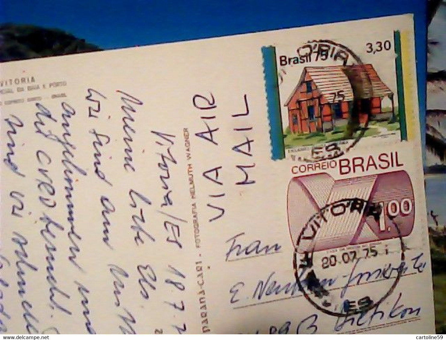 BRASIL - VITORIA - VISTA  DO PORTO VB1975 STAMP TIMBRE  3,30 + 1,00  IV1500 - Vitória