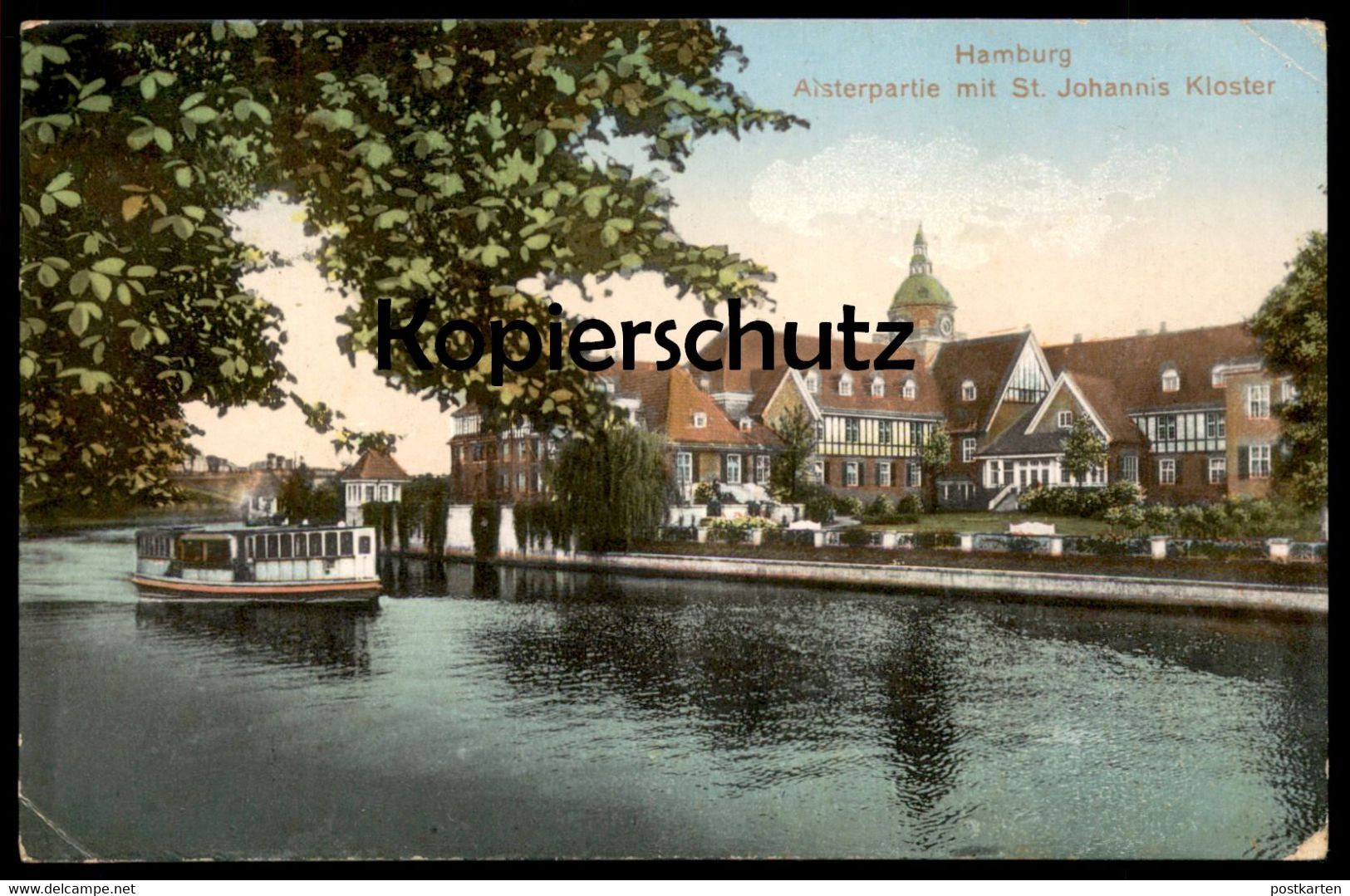 ALTE POSTKARTE HAMBURG ALSTERPARTIE MIT ST. JOHANNIS KLOSTER EPPENDORF AK Ansichtskarte Postcard Cpa - Eppendorf