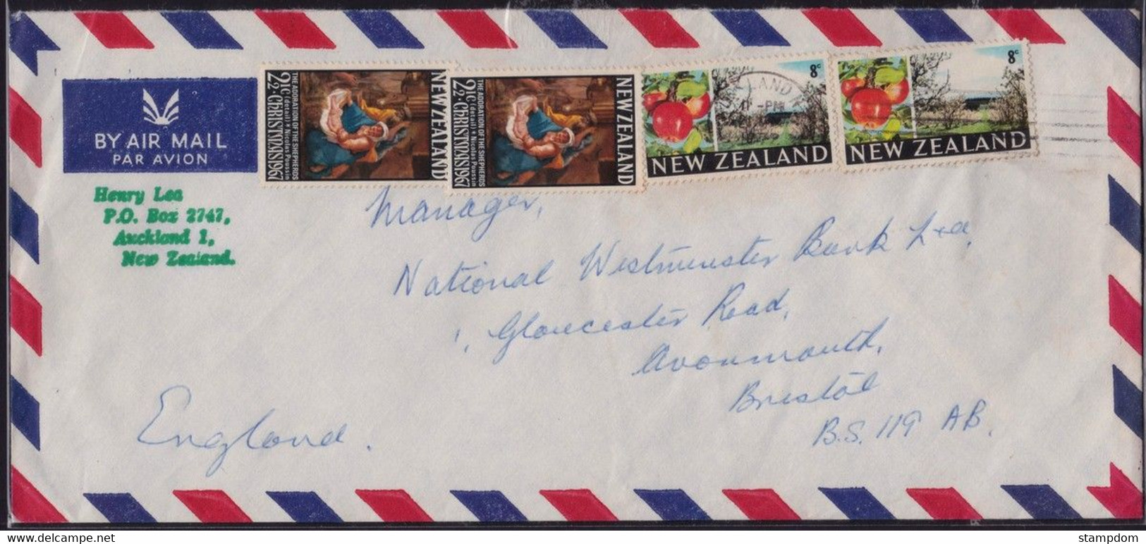 NEW ZEALAND 1972 COVER Auckland To England @D3829L - Brieven En Documenten