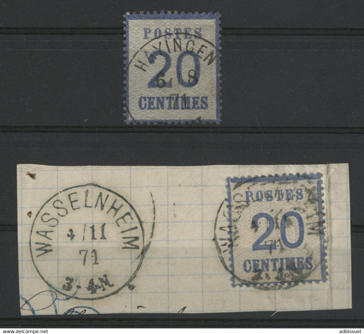 ALSACE LORRAINE N° 6 (x 2) Oblitérés HAYINGEN Et WASSELNHEIM Voir Description - Used Stamps
