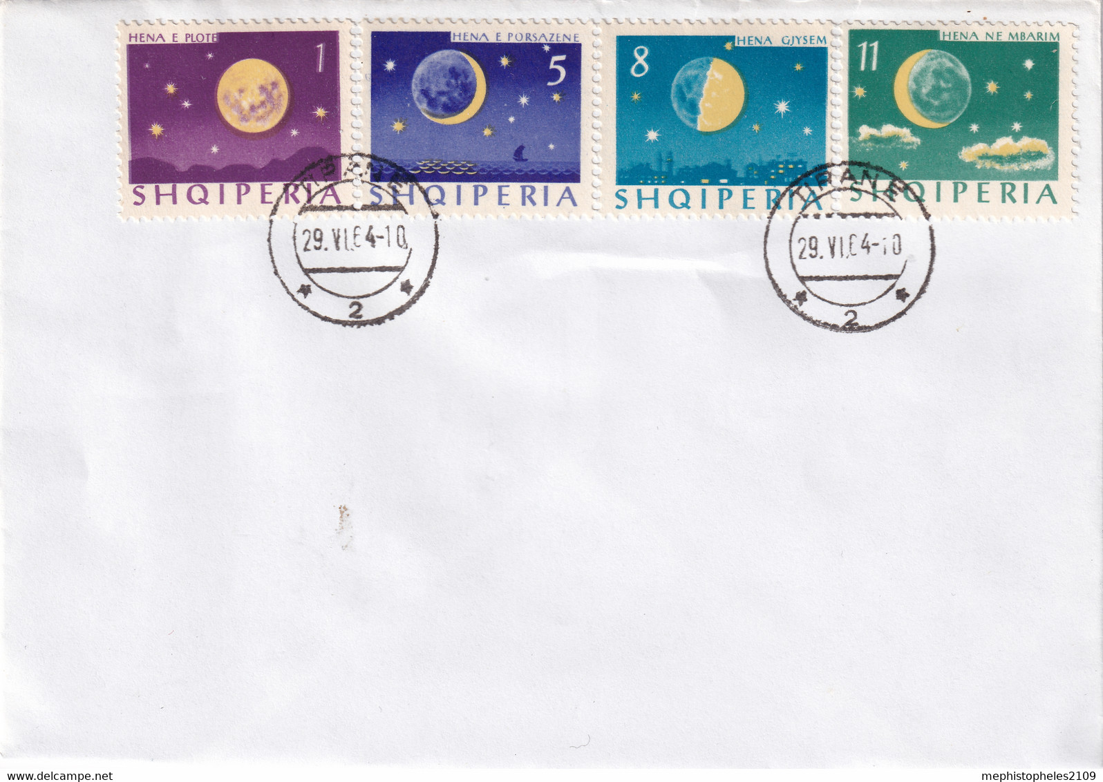 ALBANIA 1964 - Tirana Cancel (FDC) - Mi 839-842 - On Enveloppe - Moon Phases - Albania