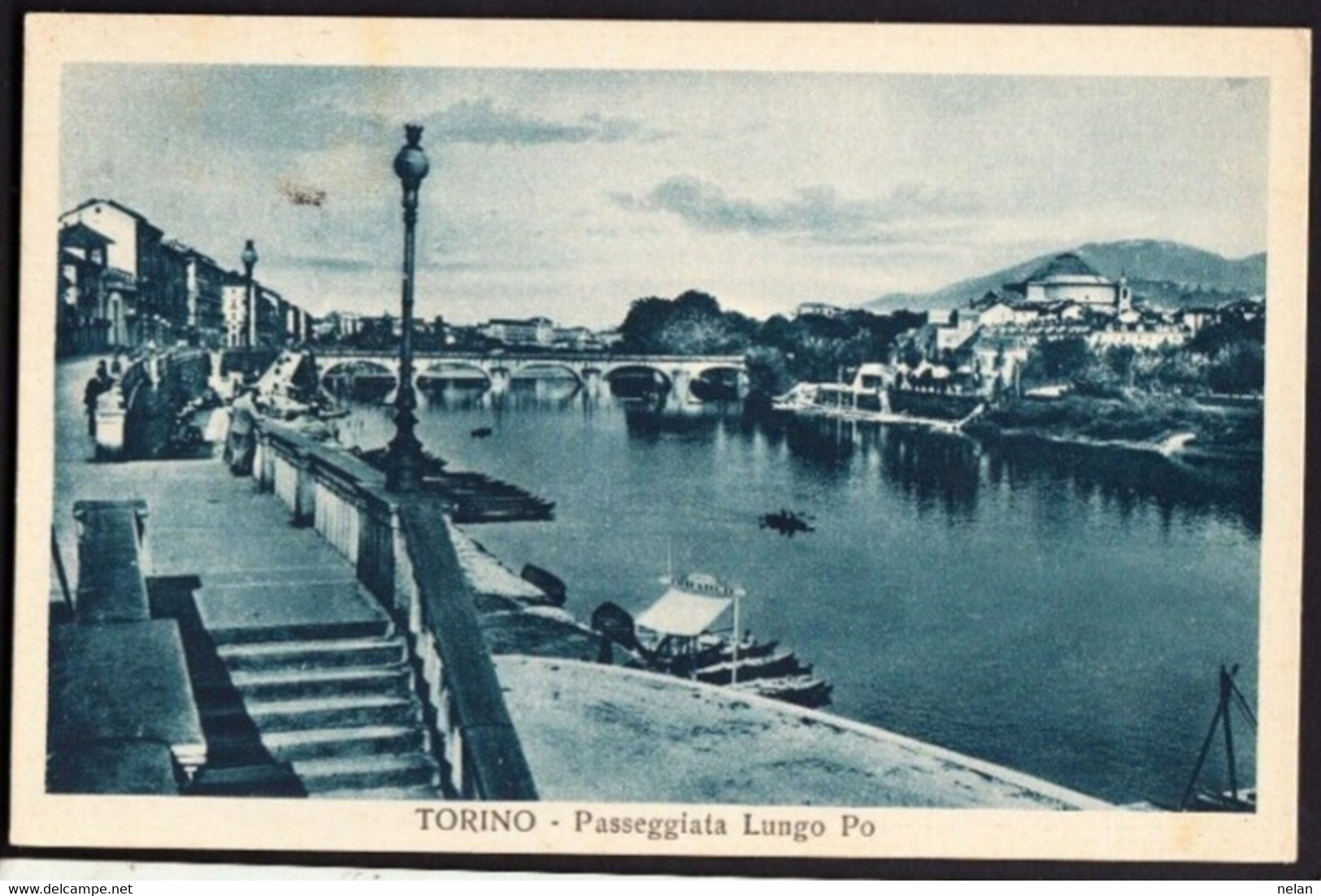TORINO - PASSEGGIATA LUNGO PO - VIAGG. 1939 - STORIA POSTALE - Fiume Po