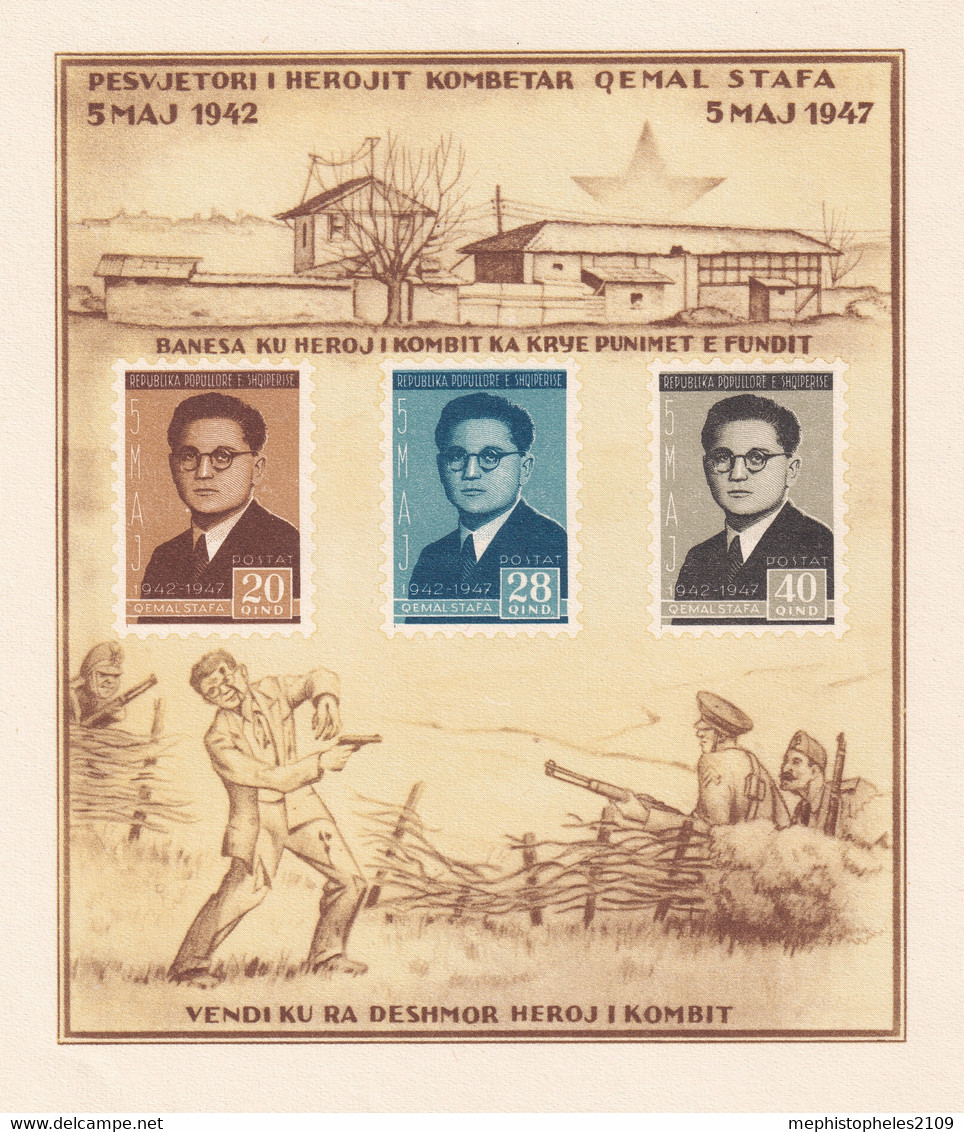 ALBANIA 1947 - MNH - Mi Block 4 - Kemal Stafa - Albania