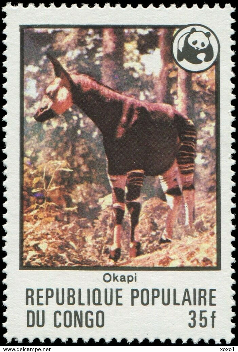 Congo 1978 MiNr. 630 - 635 Kongo-Brazzaville WWF Animals Chimp Okapi Rhino Hippo 6v MNH** 35.00 € - Chimpanzés