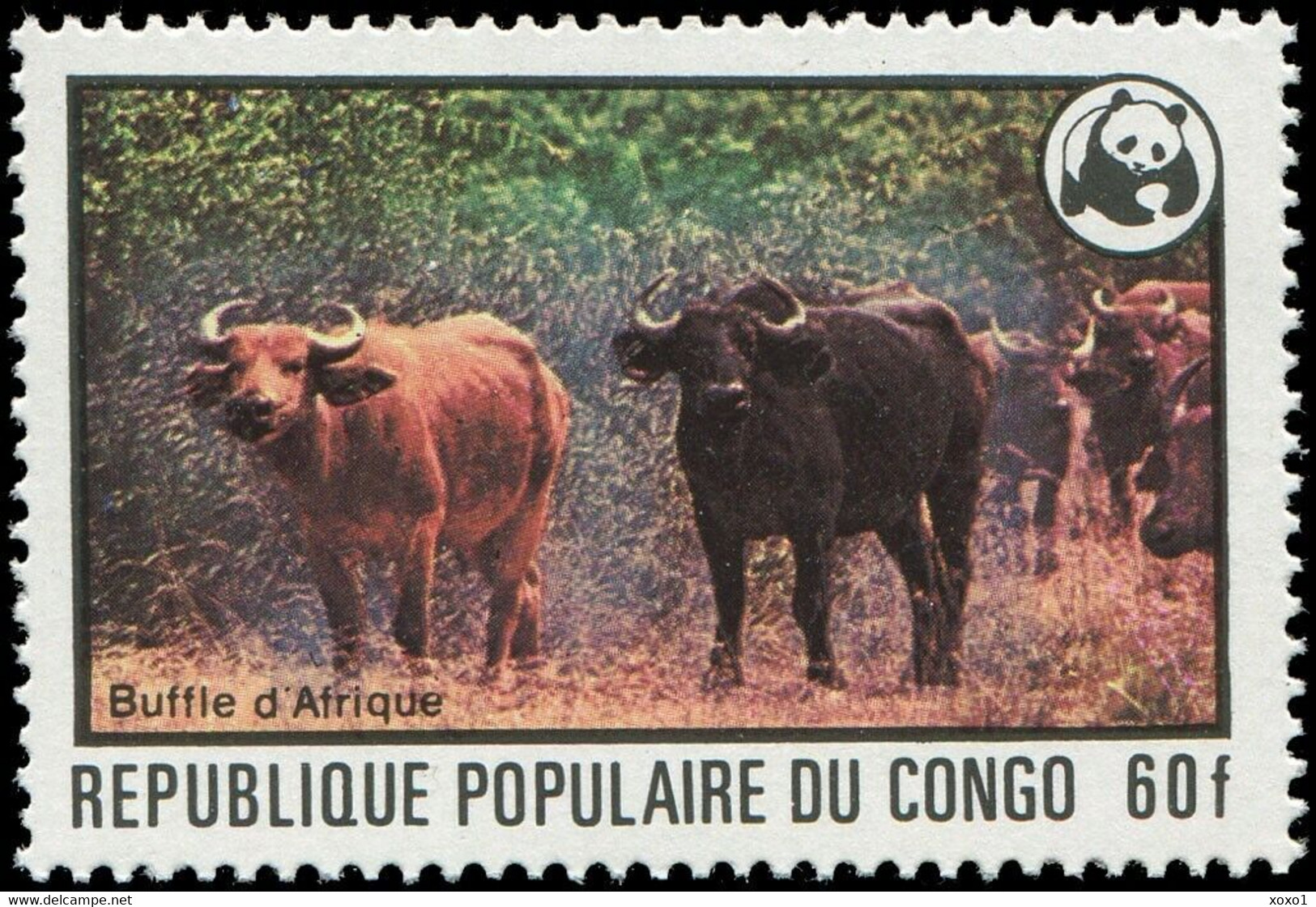 Congo 1978 MiNr. 630 - 635 Kongo-Brazzaville WWF Animals Chimp Okapi Rhino Hippo 6v MNH** 35.00 € - Chimpanzees