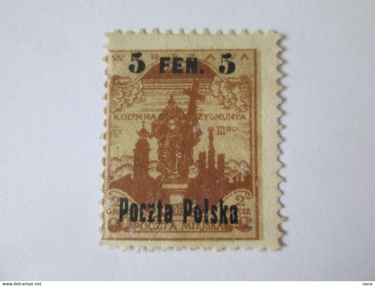 Poland Issue Of The Warsaw Local Post.5 Fen.overprint/surcharge 1918 Stamp - Neufs