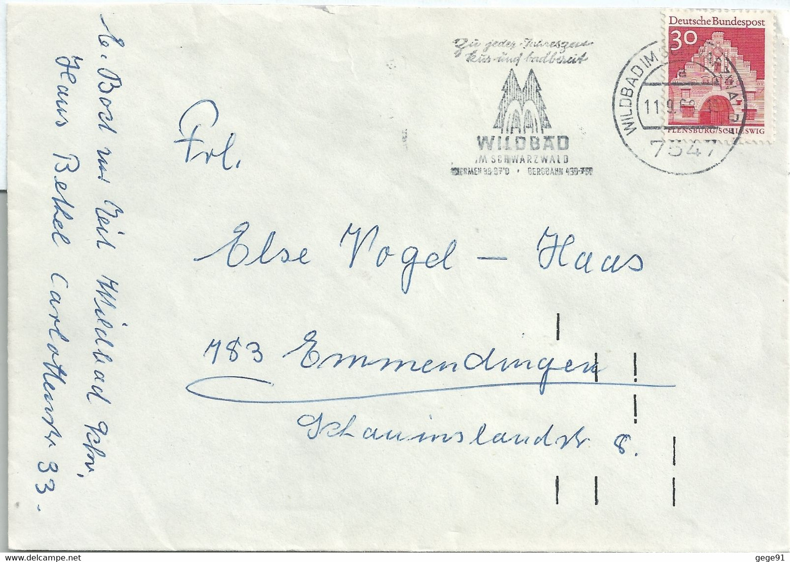 YT 386 - Flensburg - Indexations Noires - Premier Codage Du Code Postal Allemand - Code Postal