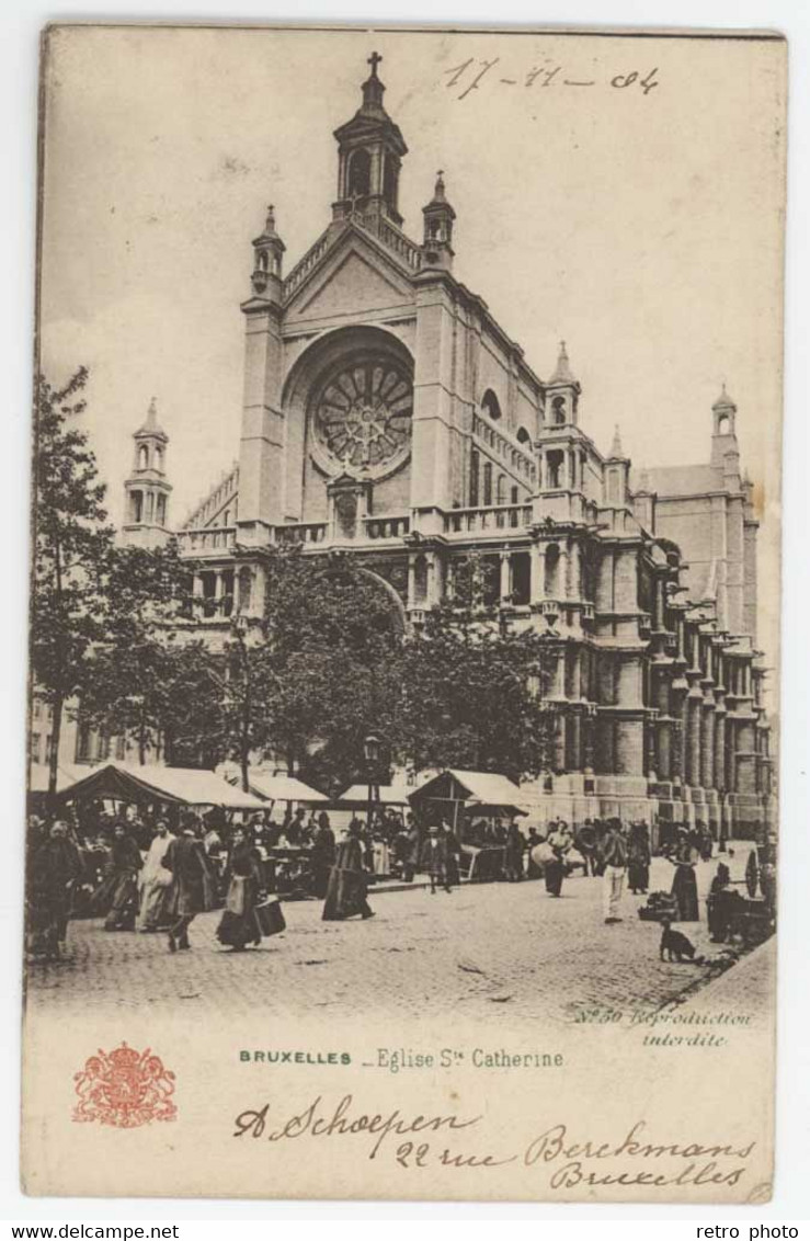 Cpa Belgique - Bruxelles - Eglise Ste Catherine ( Marché ) - Markten