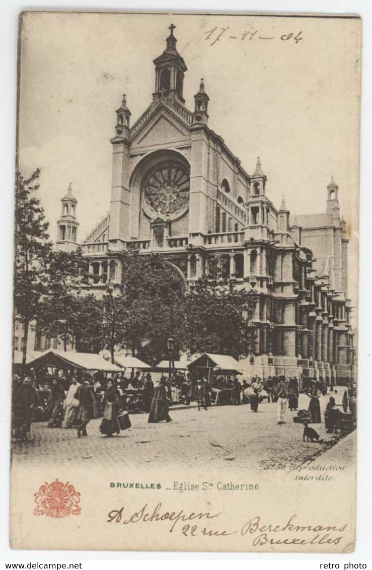 Cpa Belgique - Bruxelles - Eglise Ste Catherine ( Marché ) - Marchés