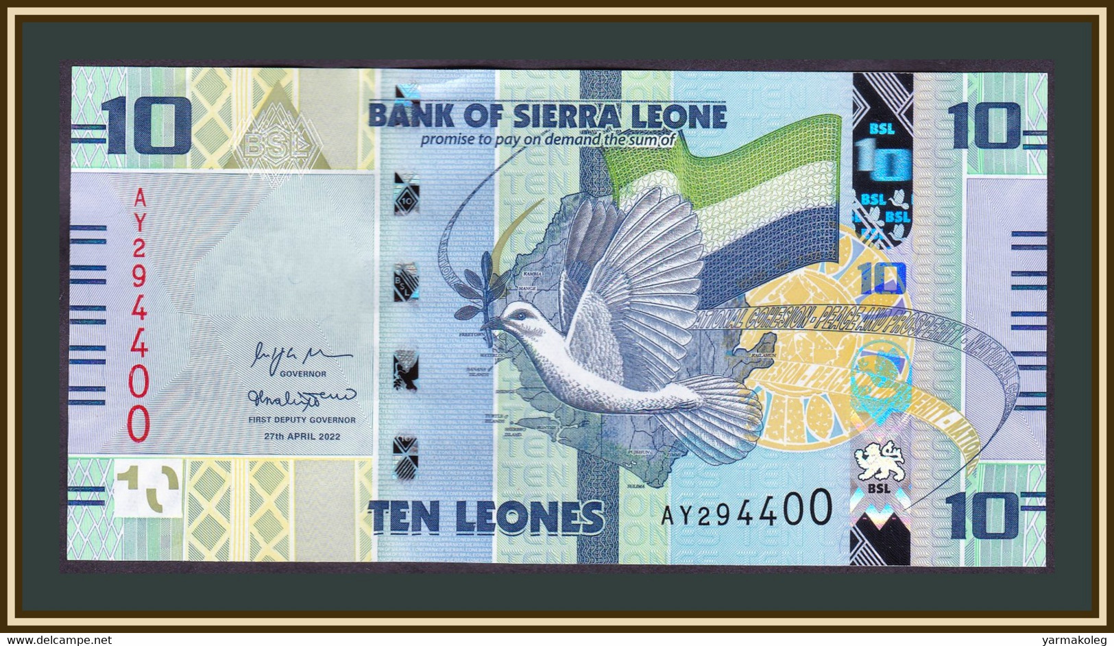 Sierra Leone 10 Leone 2022 P-37 UNC New! - Sierra Leone