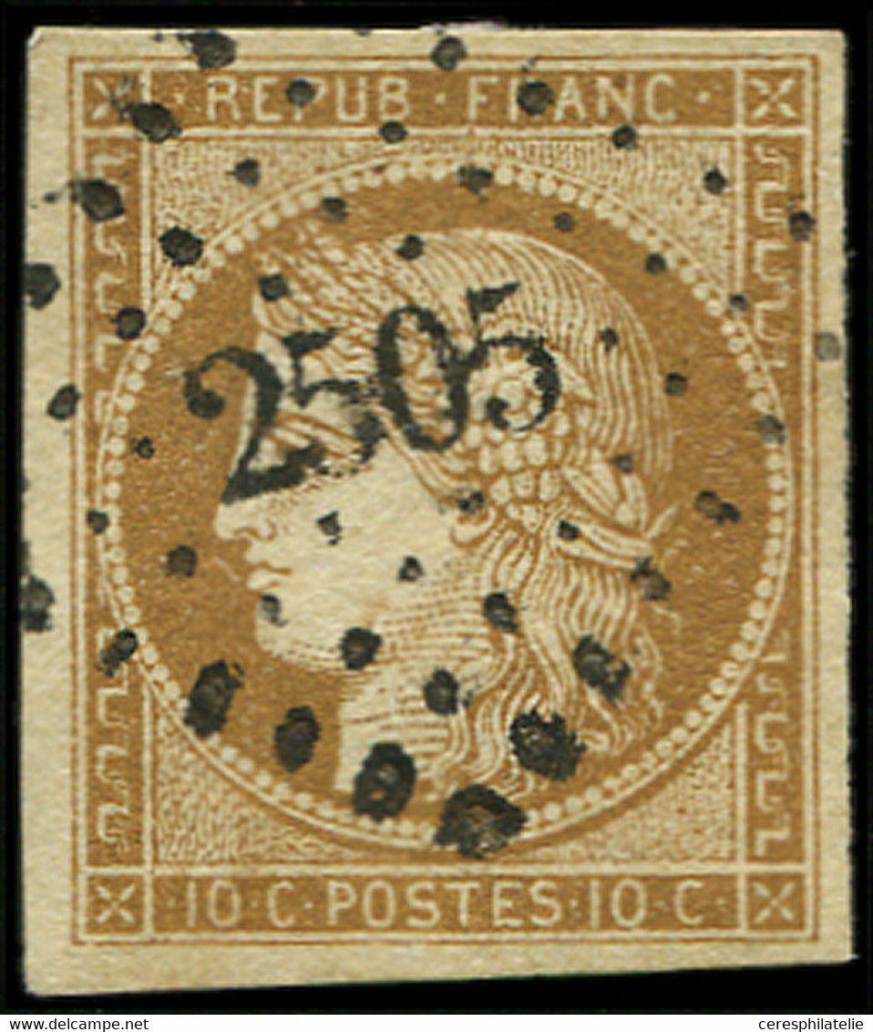 EMISSION DE 1849 - 1a   10c. Bistre-brun, Obl. PC 2505 De PONT-DE-SALARS, TTB - 1849-1850 Ceres