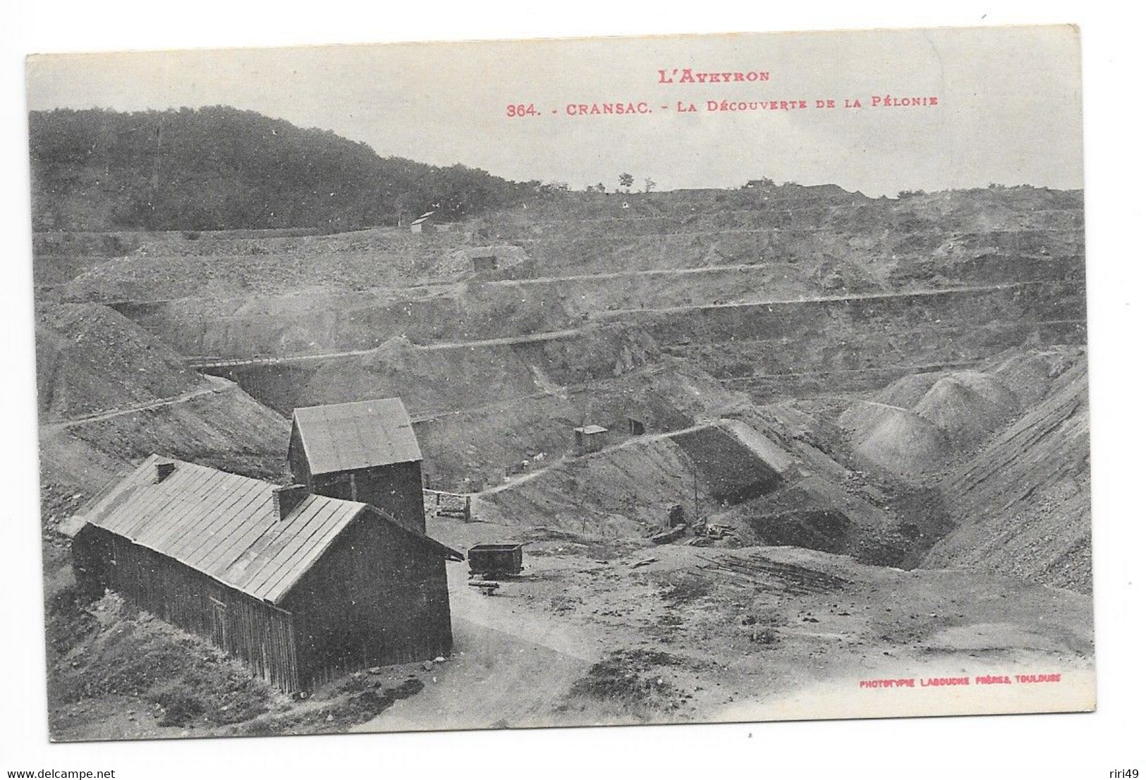 CPA 12 CRANSAC-La Découverte De La Pélonie-Aveyron- Mine Ouvert?-dos Vierge Et Divisé - Andere & Zonder Classificatie