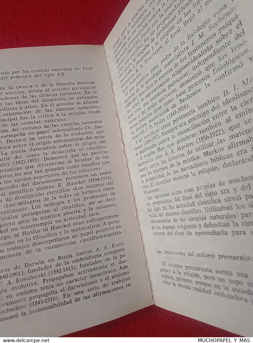 LIBRO EL ATEISMO CIENTÍFICO EDICIONES JÚCAR 1983 INSTITUTO DE LA ACADEMIA DE LAS CIENCIAS SOCIALES DE LA URSS USSR VER.. - Philosophie & Religion