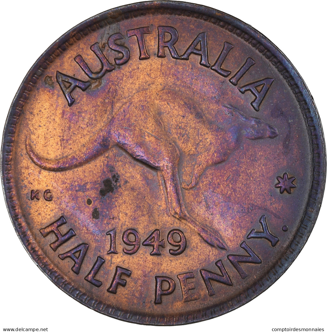 Monnaie, Australie, George VI, 1/2 Penny, 1949, Perth, SUP, Bronze, KM:42 - ½ Penny