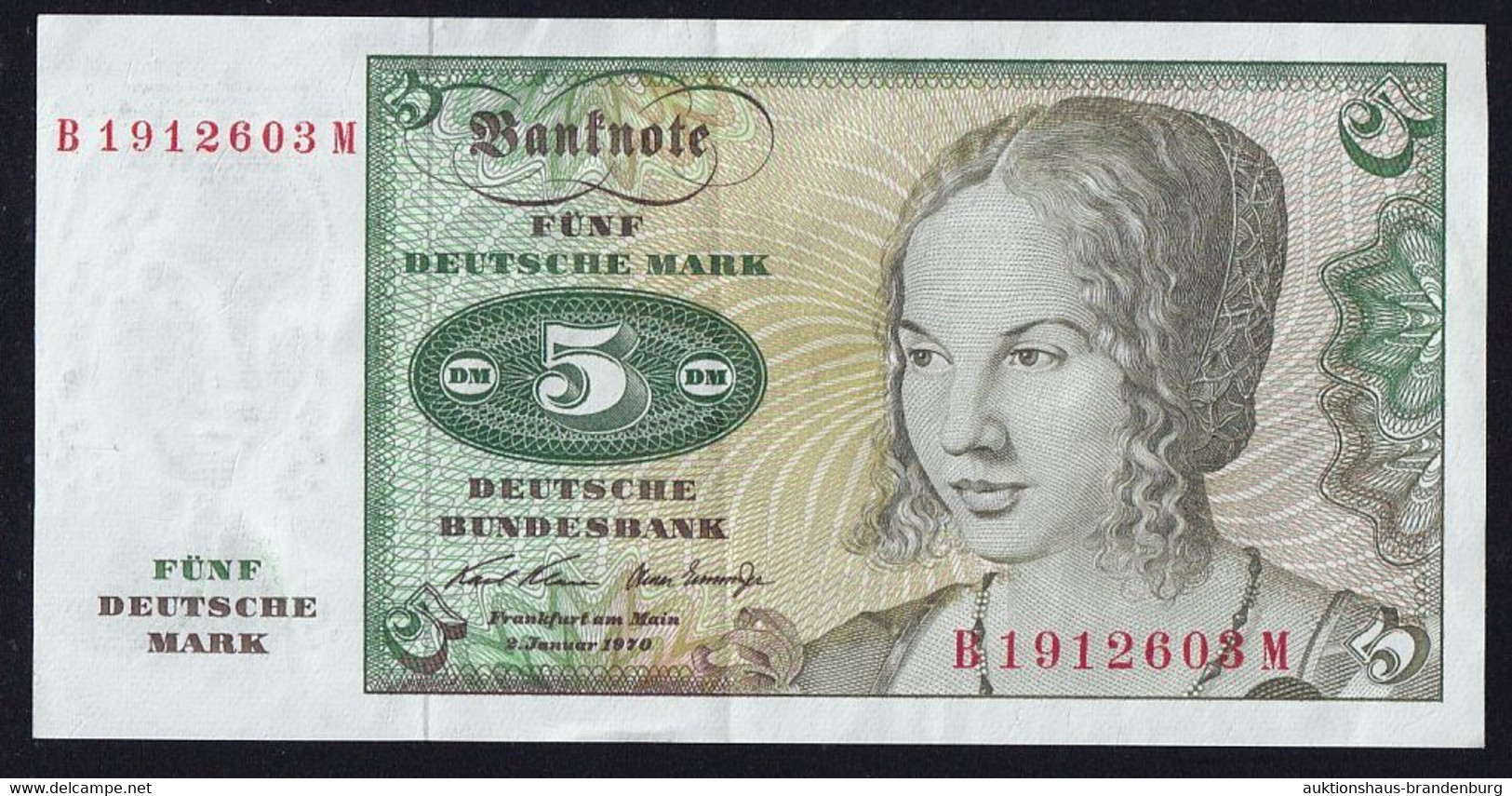 BRD: 5 Deutsche Mark 2.1.1970 - Serie B/M (BRD-13) - 5 DM