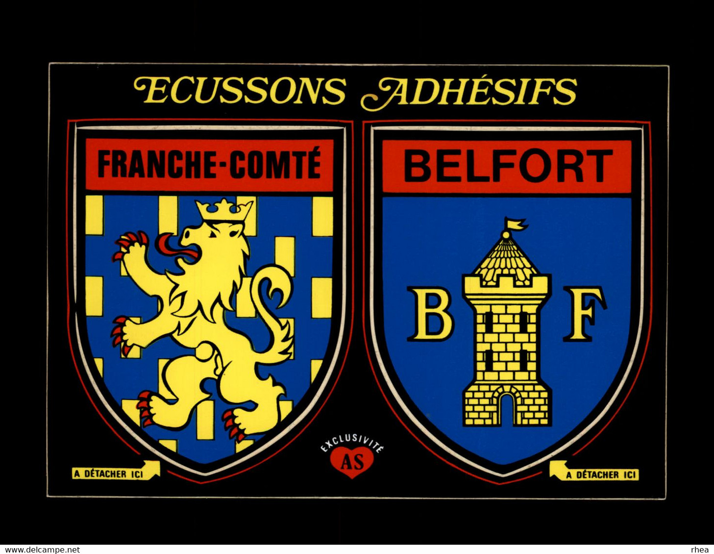 FRANCHE-COMTE - Ecussons Adhésifs - Autocollants - BELFORT - Franche-Comté
