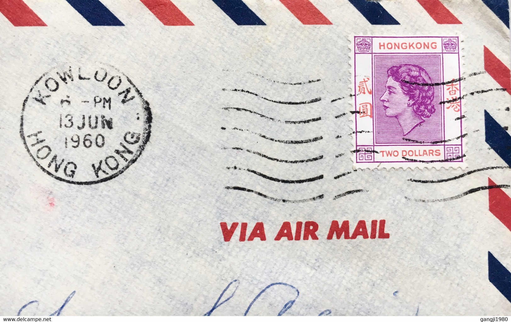 HONG KONG TO HAWAI USED, ILLUSTRATED COVER 1960, SPECIAL AMERICAN PRESIDENT LINES!!! QUEEN 2$ STAMP, KOWLOON. - Briefe U. Dokumente