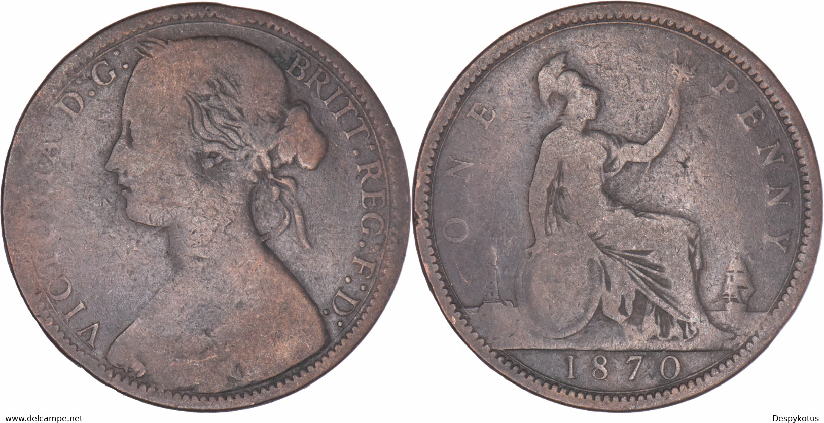 Grande-Bretagne - 1870 - One Penny - Reine Victoria - KM#749.2 - 08-023 - D. 1 Penny