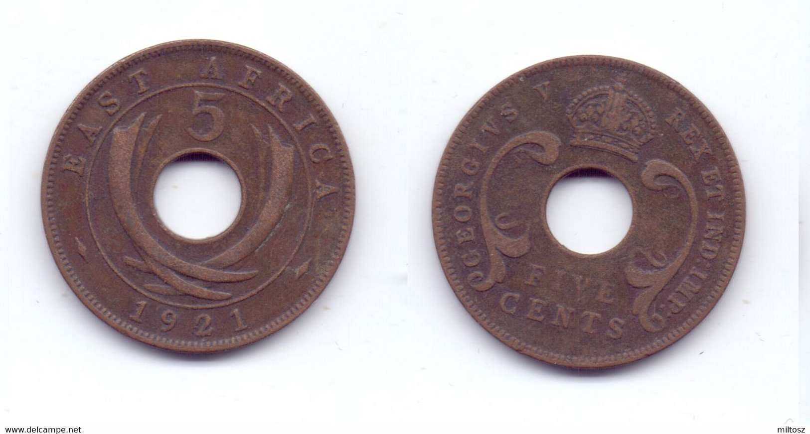 East Africa 5 Cents 1921 - Colonia Británica