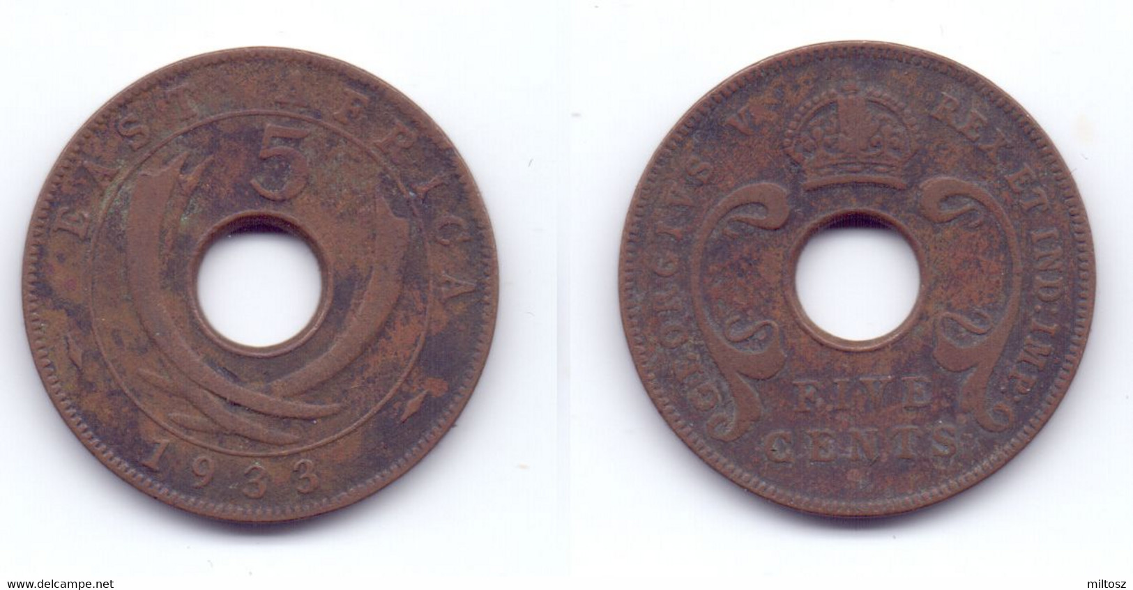 East Africa 5 Cents 1933 - Britse Kolonie