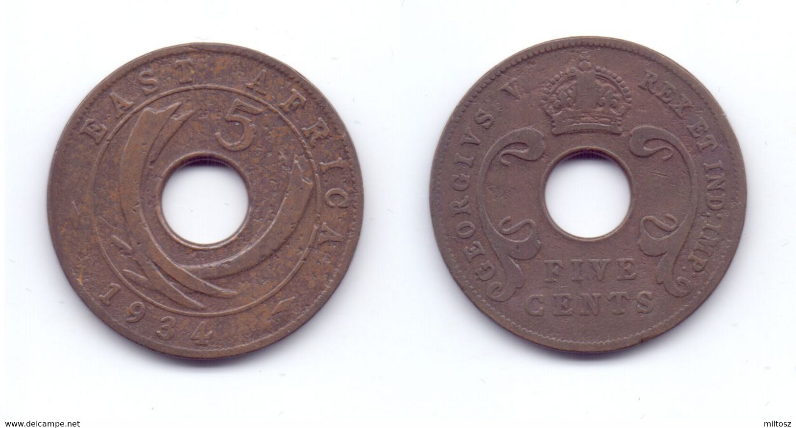 East Africa 5 Cents 1934 - Britse Kolonie