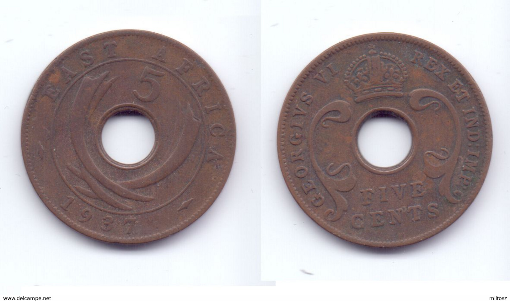 East Africa 5 Cents 1937 H - Colonia Britannica