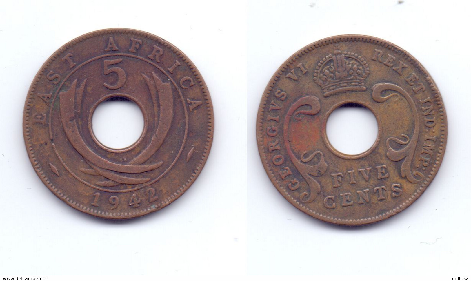 East Africa 5 Cents 1942 - Britse Kolonie