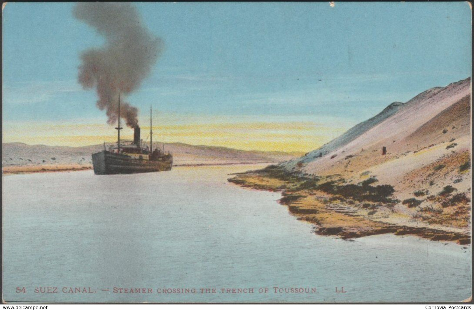 Steamer Crossing The Trench Of Toussoun, Suez Canal, C.1910 - Lévy Postcard LL54 - Ismaïlia