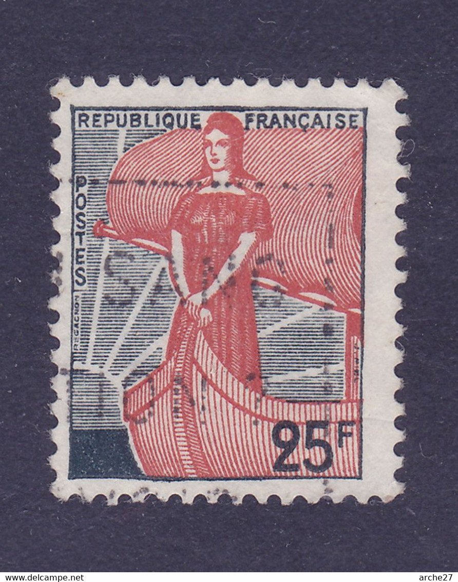 TIMBRE FRANCE N° 1216 OBLITERE - 1959-1960 Marianne (am Bug)