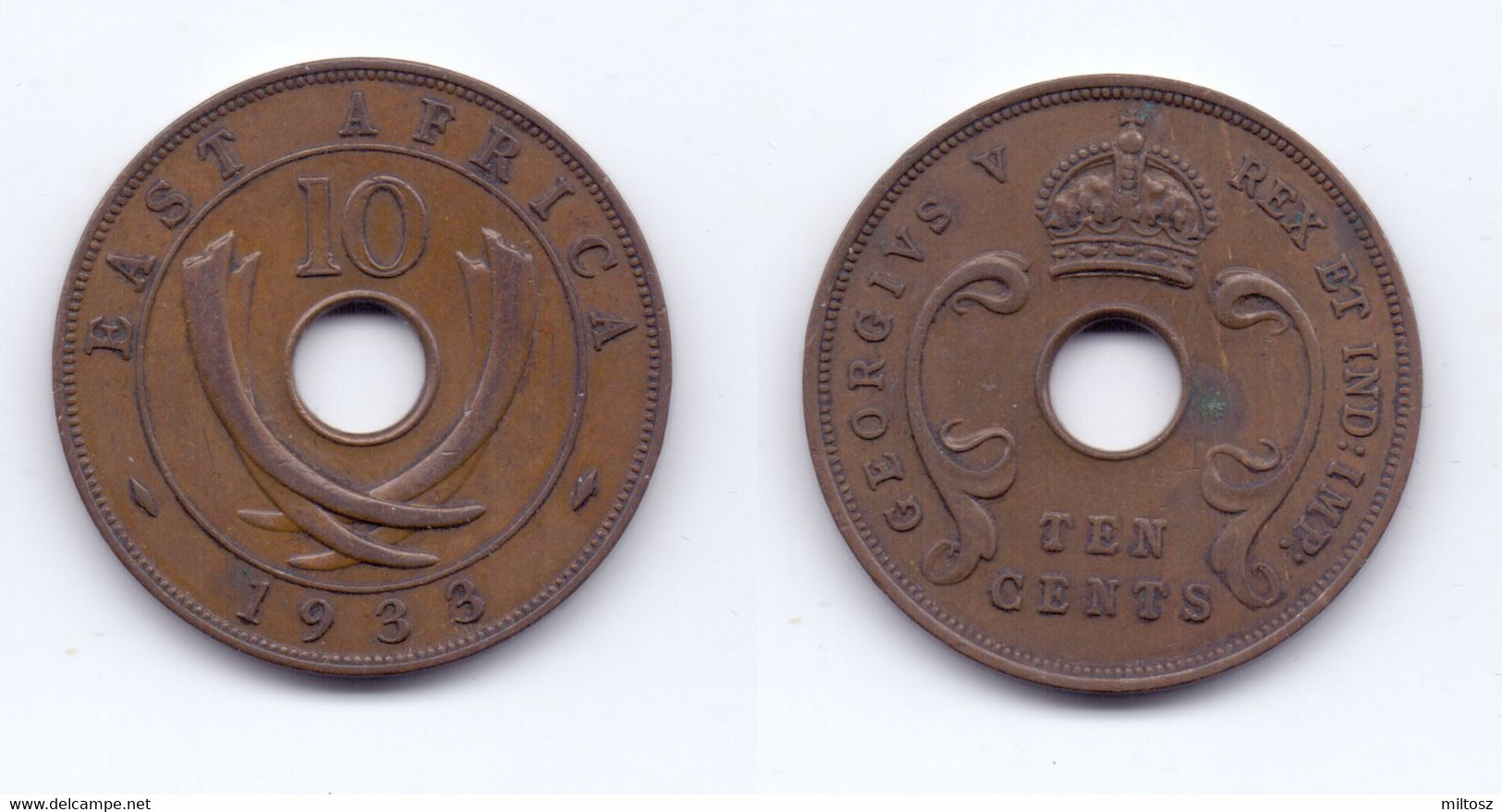 East Africa 10 Cents 1933 - British Colony