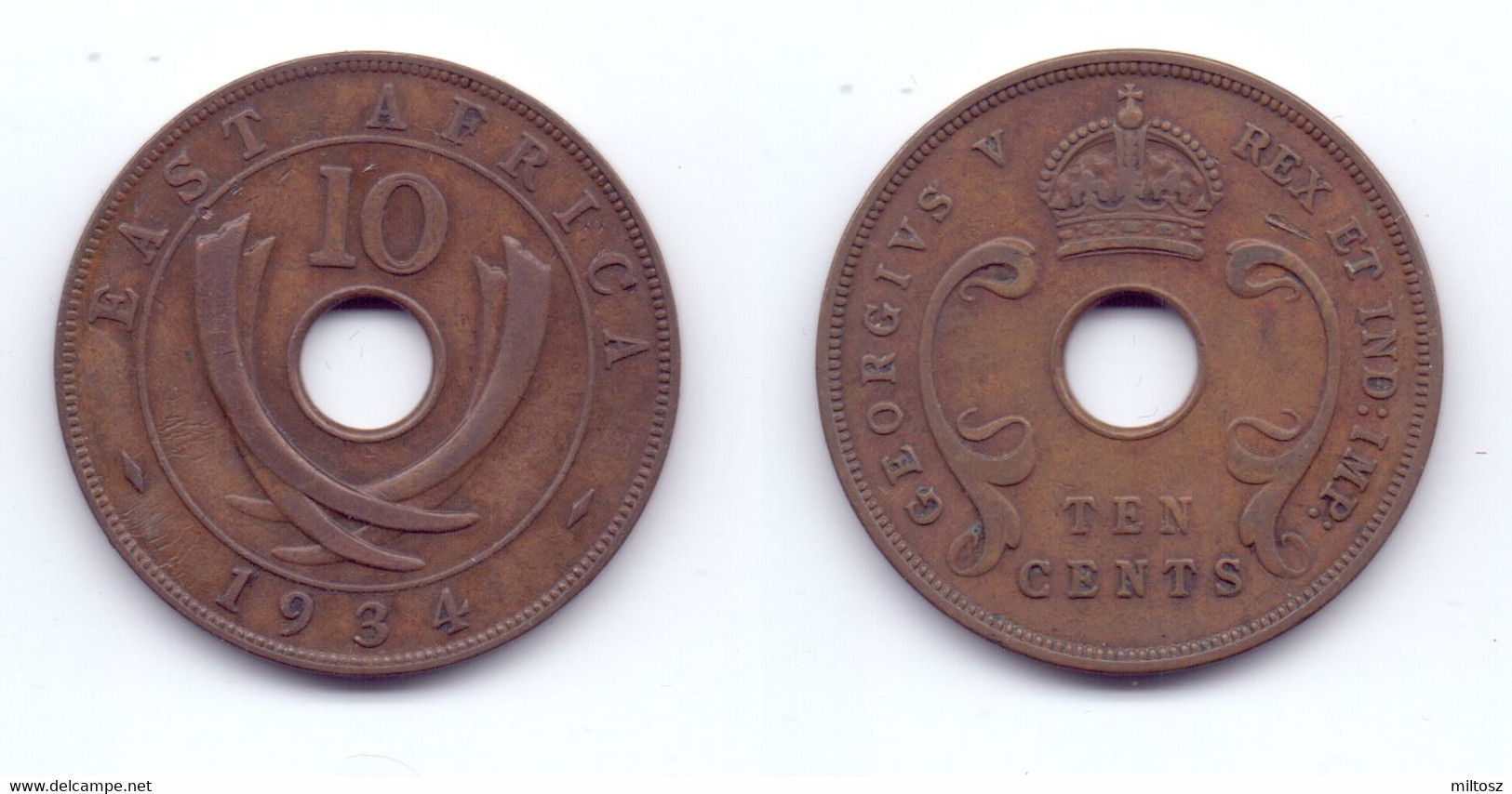 East Africa 10 Cents 1934 - British Colony