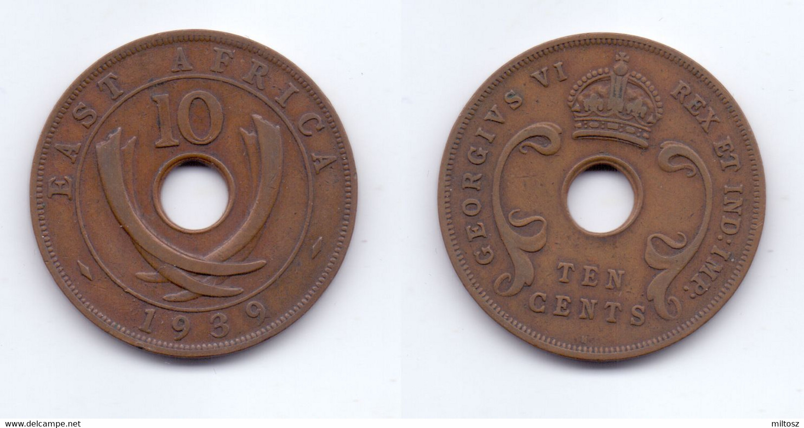 East Africa 10 Cents 1939 H - British Colony