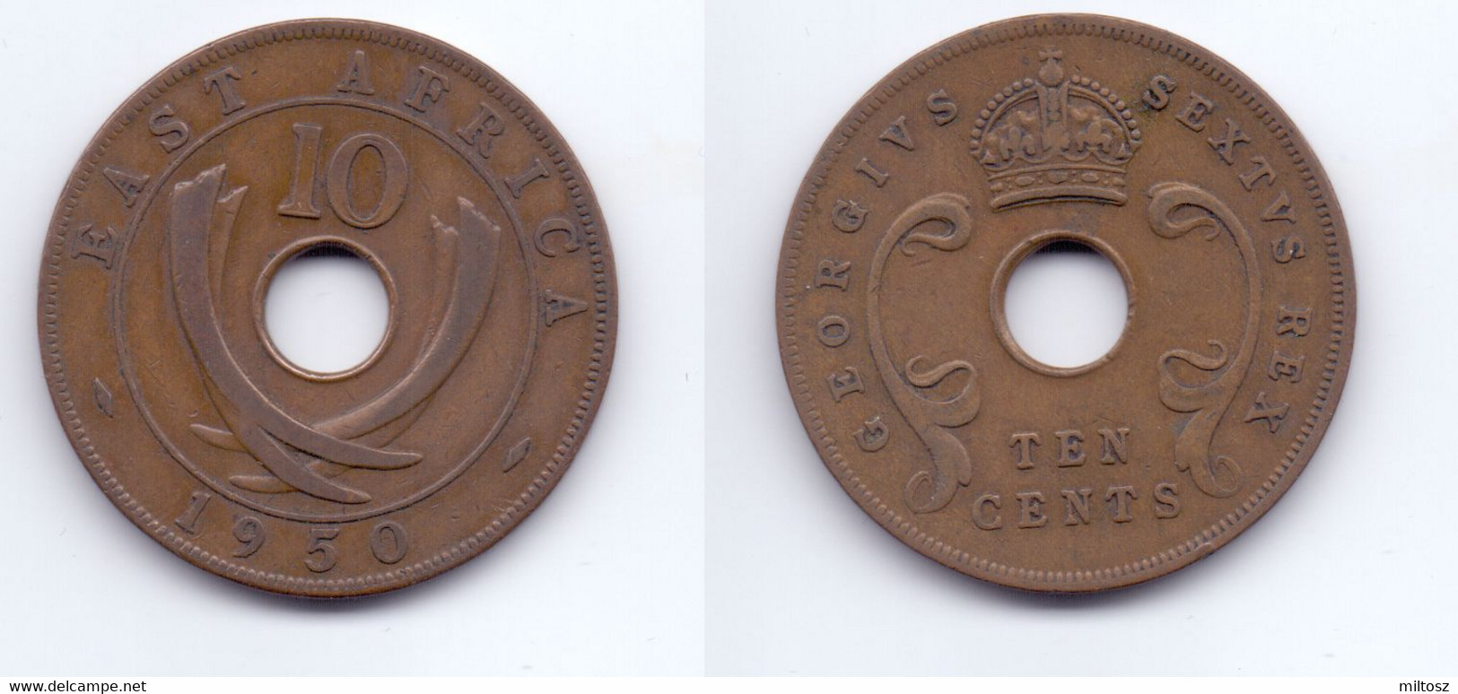 East Africa 10 Cents 1950 - Colonie Britannique