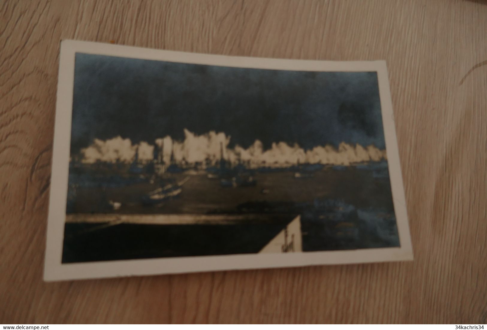 CPA Carte Photo Algérie R.Raynal Tempête 1931port Bateaux - Algiers