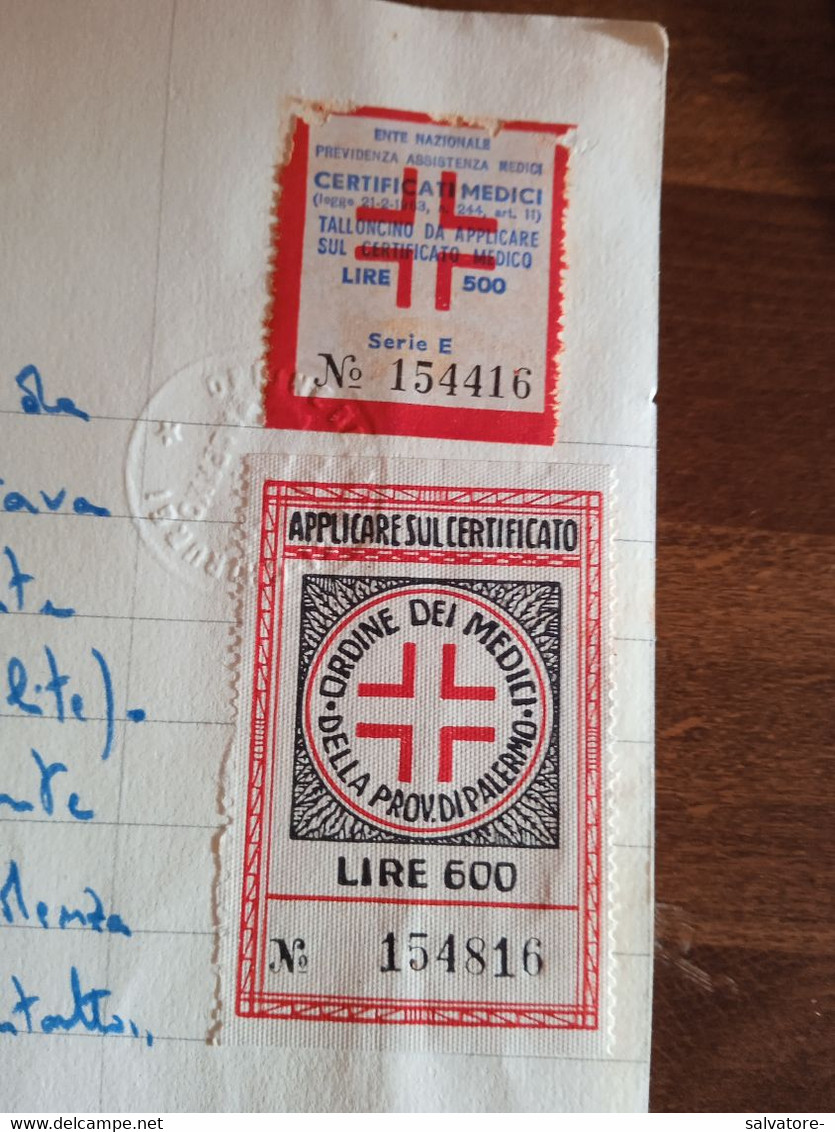 MARCHE DA BOLLO ORDINE DEI MEDICI LIRE 600 PIÙ ALTRI 1967 - Revenue Stamps