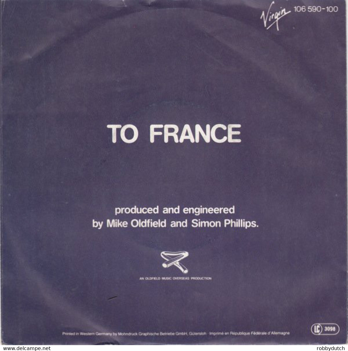 * 7" * MIKE OLDFIELD - TO FRANCE (Europe 1984 EX) - Country Et Folk