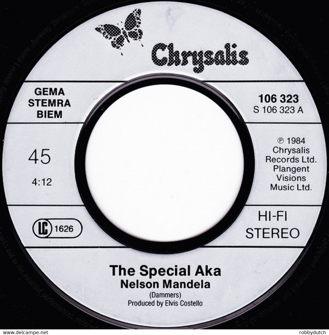 * 7" * THE SPECIAL A.K.A. - NESSON MANDELA (Europe 1984) - Reggae