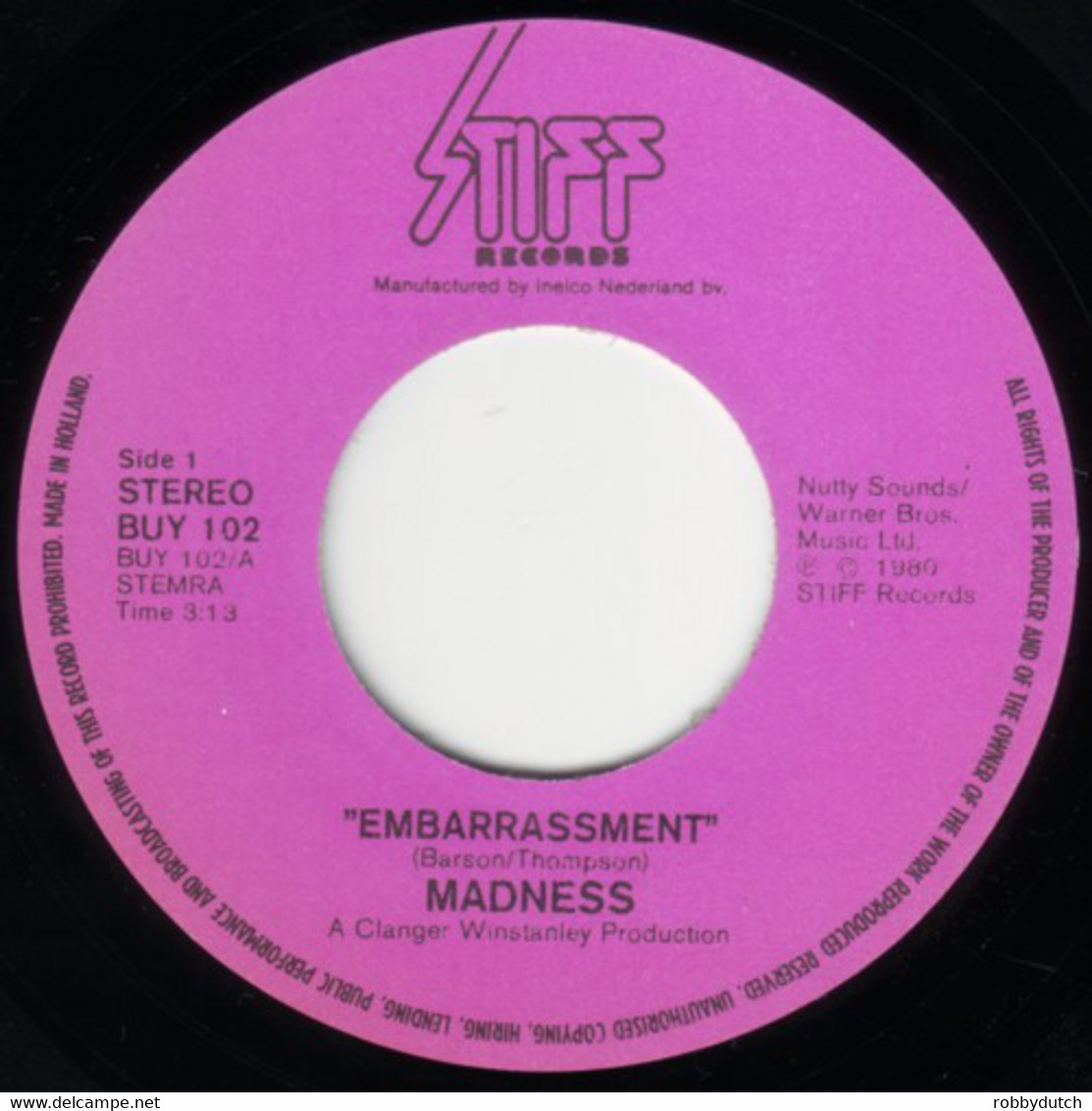 * 7" *   MADNESS - EMBARRASSMENT (Holland 1980) - Reggae
