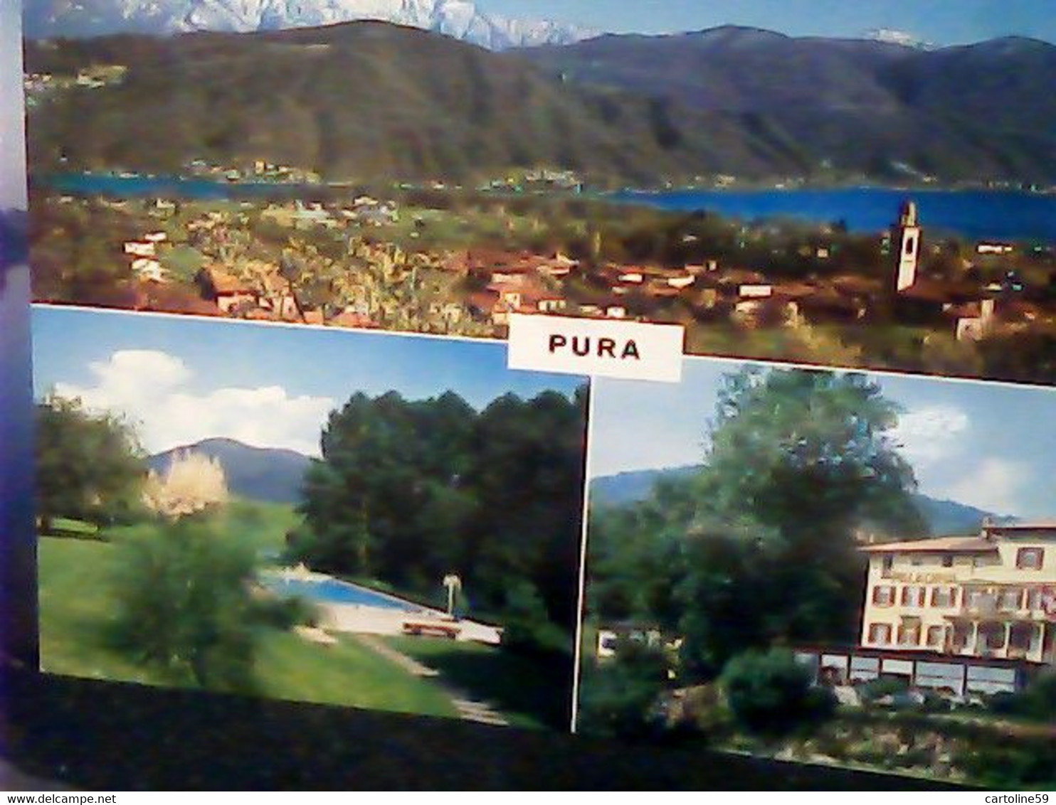 SUISSE Pura Panorama Mit Blick Auf Monte Generoso Luganer See Haus Paladina VB1991 STAMP TIMBRE SELLO 50  IV1537 - Pura