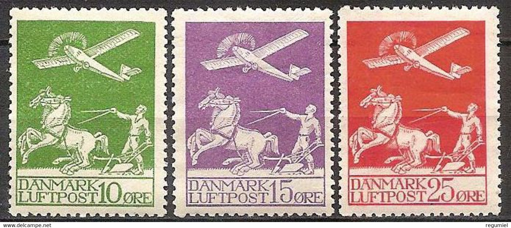 Dinamarca Aereo 1/3 * Charnela 1925 - Poste Aérienne